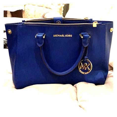 michael kors blue crossbody bag|Michael Kors cobalt blue handbag.